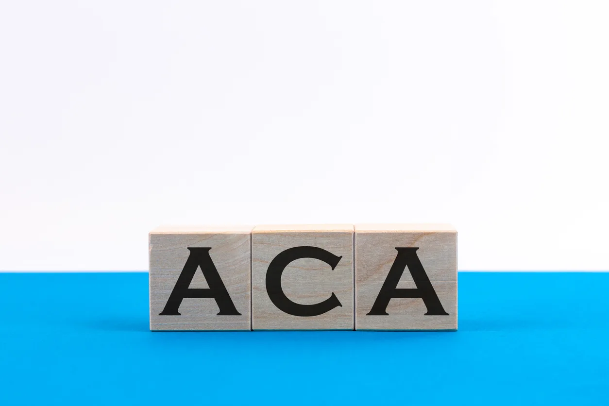 ACA text abbreviation graphic — Affordable Care Act employer compliance