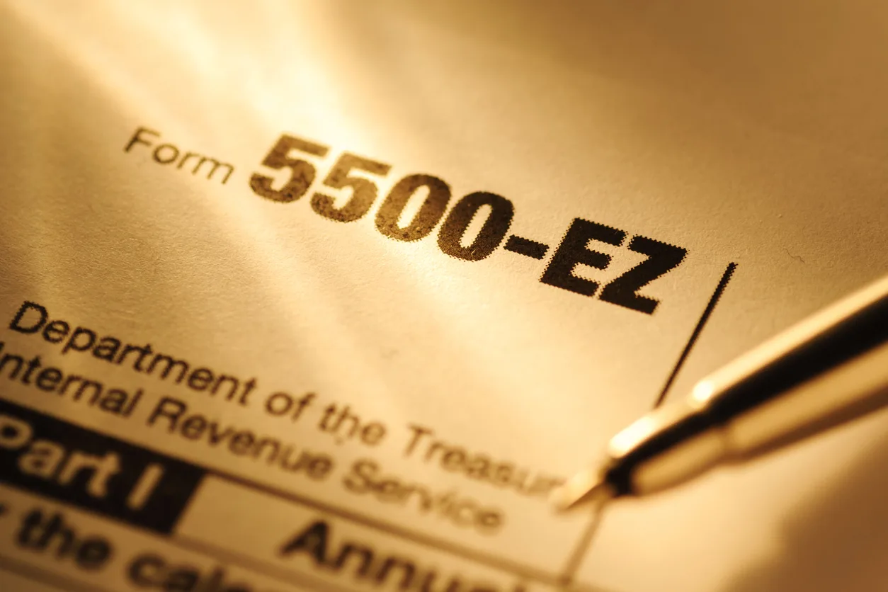 Professional business scene — Compliance Form 5500 — benefits administration context